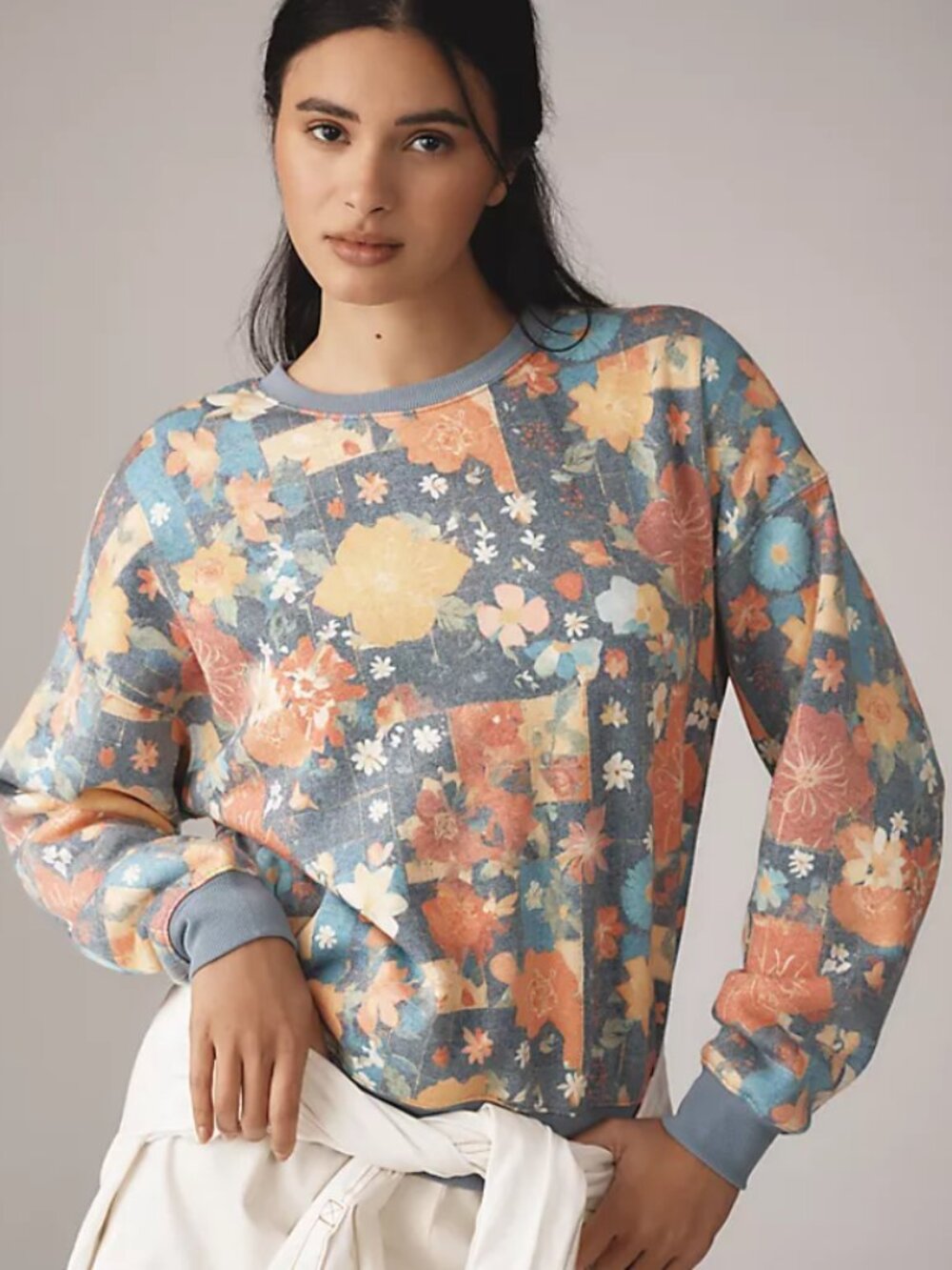 Beach Riot Anthropologie Quilt Pattern Sweater Size Medium